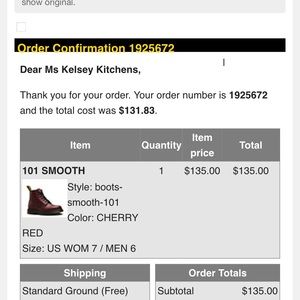 Dr martens smooth 101 cherry boots